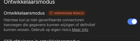 De ingeschakelde ontwikkelaarsmodus in ChatGPT