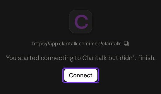 Screenshot stap 5: Connectorpagina met de knop Connect